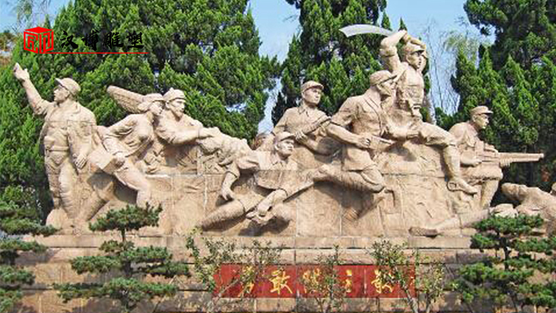 大型軍人雕塑_人物石雕制作_紅色文化雕像_軍人主題銅雕_人物雕塑定制