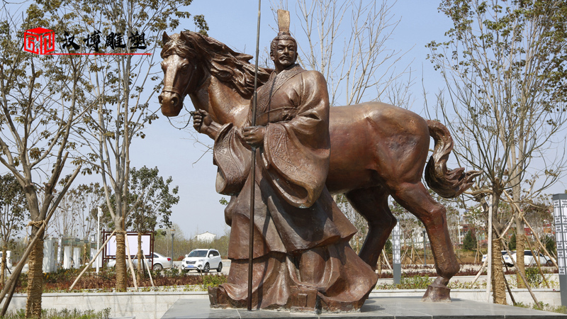 馬雕塑_銅馬雕像_鑄銅馬雕塑_大型雕塑定制_騎馬雕塑制作