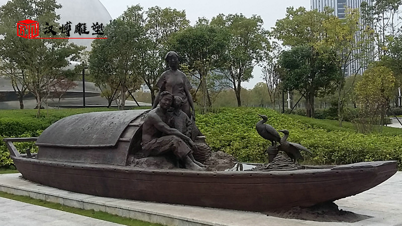 鑄銅漁民雕塑_漁民主題雕塑_人物銅雕_漁夫雕像定制_大型景觀雕塑