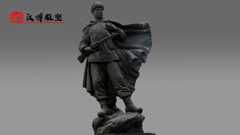 軍人主題雕塑_紅色文化雕塑_大型景觀銅雕_戶外園林雕像_戰士雕像定制