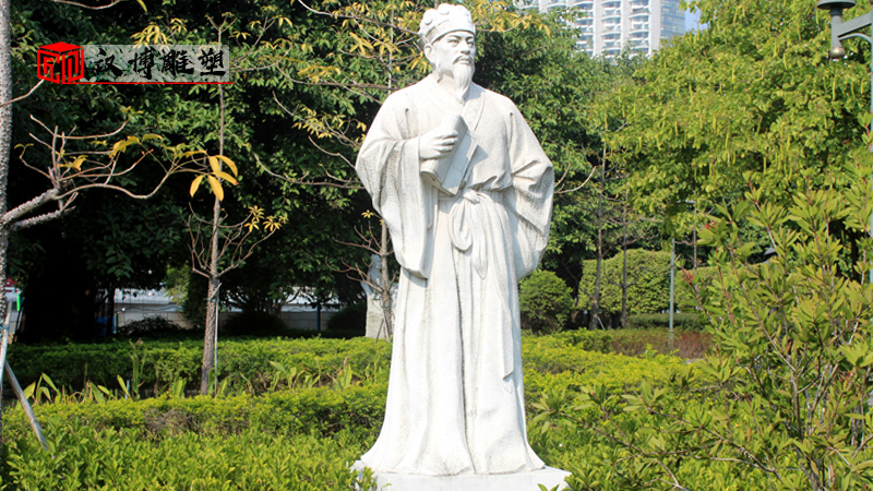 歷史人物石雕_人物石雕定制_大型石雕像_戶外景觀雕塑_名人石雕像