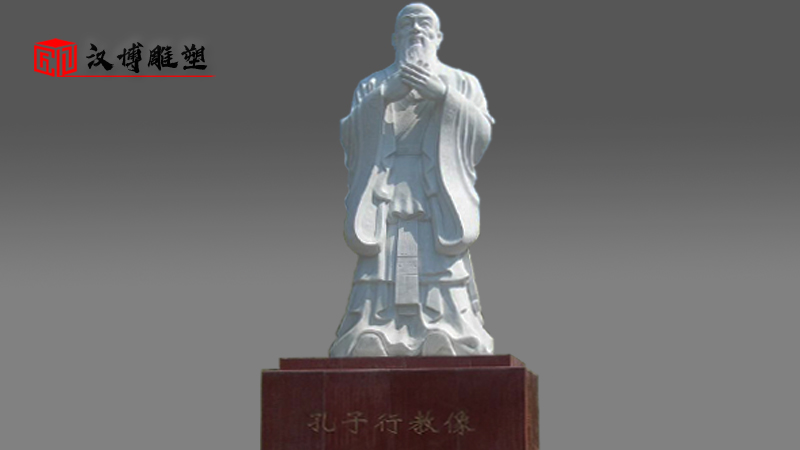 漢白玉石雕定制_戶外大型雕塑_園林景觀石雕_古人物雕像_石雕像加工