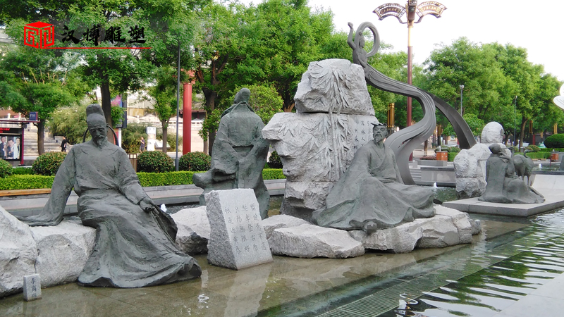 大型人物雕塑_鑄銅雕像_雕塑定制_李商隱雕像_人物石雕像