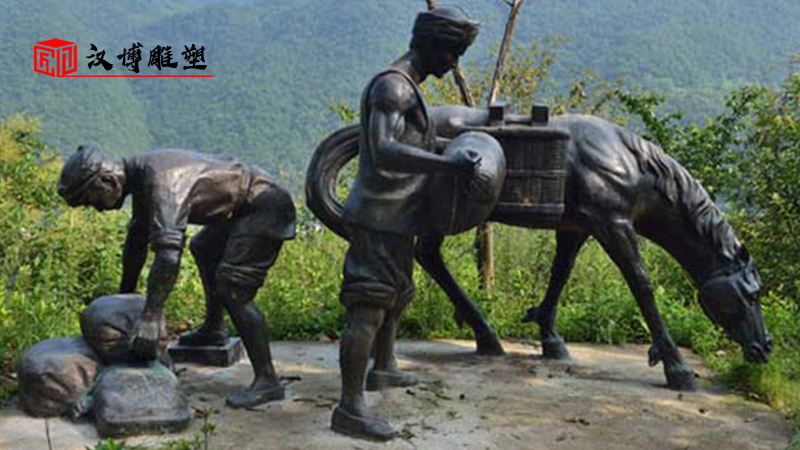 茶馬古道主題雕塑再續千年的盛世繁景弘揚馬幫背夫精神